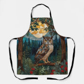 Elegante boho vlek glas uil bos schort (Voorkant)