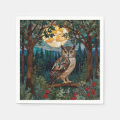 Elegante boho vlek glas uil bos servet (Voorkant)