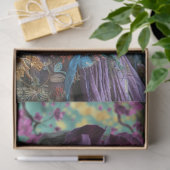 Elegante Boho, Vrouw Rug & Bloemenportret Kunst Tissuepapier (Geschenk)