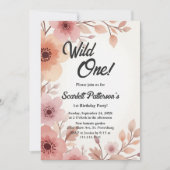 Elegante Boho Waterverf Bloemen Zomer 1e Verjaarda Kaart (Voorkant)