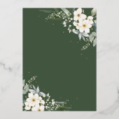 Elegante Boho Waterverf Bloemen Zwart Goud Bruilof Folie Uitnodiging (Achterkant)