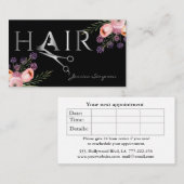 Elegante boho waterverf bloemenschaar afsprakenkaartje (Voorkant / Achterkant)