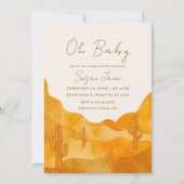Elegante Boho Waterverf Desert Cactus Baby shower Kaart (Voorkant)