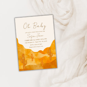 Elegante Boho Waterverf Desert Cactus Baby shower Kaart