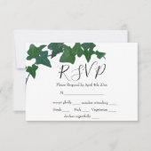 Elegante boho waterverf Groen Engels Ivy RSVP Kaartje (Voorkant)
