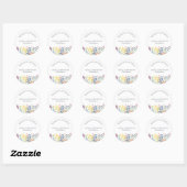 Elegante Boho Waterverf Kleurrijke Wildflower Ronde Sticker (Vel)