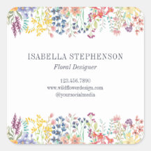 Elegante Boho Waterverf Kleurrijke Wildflower