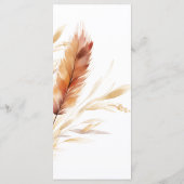 Elegante Boho Waterverf Pampas Herfst Bruiloft Menu (Achterkant)