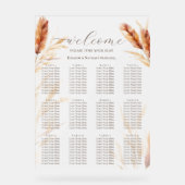 Elegante Boho Waterverf Pampas Herfstbruiloft Acryl Bord (Voorkant)