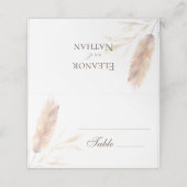 Elegante Boho Waterverf Pampas Herfstbruiloft Plaatskaartje (Buitenkant ongevouwen)