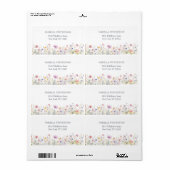 Elegante Boho Waterverf Wilde Bloem Bloemstuk Etiket (Full Sheet)