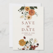 Elegante Boho Waterverf Wilde Bloem Bruiloft Save The Date (Voorkant)