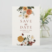 Elegante Boho Waterverf Wilde Bloem Bruiloft Save The Date (Staand voorkant)