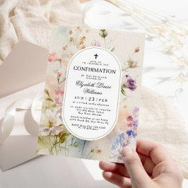 Elegante Boho Waterverf Wildflower Bevestiging Kaart