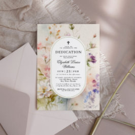 Elegante Boho Waterverf Wildflower Toewijding Kaart