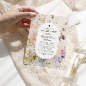 Elegante Boho Waterverf Wildflower Toewijding Kaart