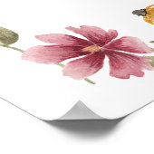 Elegante Boho Waterverf Wildflower Tuin Bruiloft Poster (Hoek)