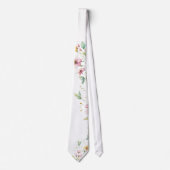 Elegante Boho Waterverf Wildflowers groen Stropdas (Voorkant)