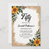 Elegante Boho Waterverf Zonnebloem Bloemen Verjaar Kaart (Voorkant)