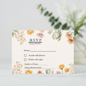 Elegante Boho Weadow RSVP-bruiloft RSVP Kaartje (Staand voorkant)