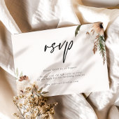 Elegante Boho Wedding QR Code RSVP Response Kaart