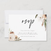 Elegante Boho Wedding QR Code RSVP Response Kaart (Voorkant)