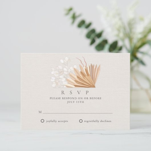 Elegante Boho Wedding RSVP (Staand voorkant)
