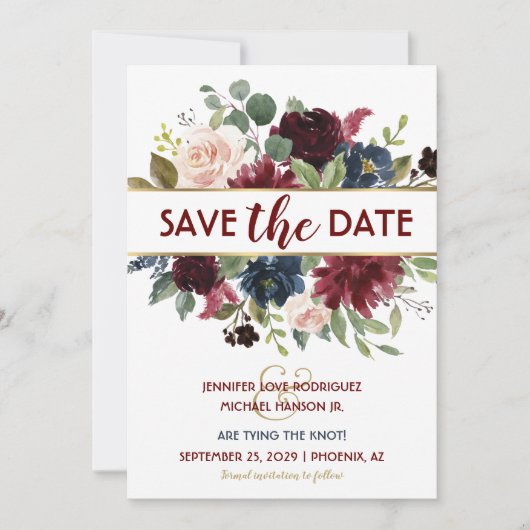 Elegante Boho Wedding Save the Date Kaart (Voorkant)