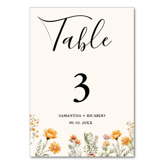 Elegante Boho Weide Ivoor Wilde Bloemen Bruiloft  Kaart (Voorkant)