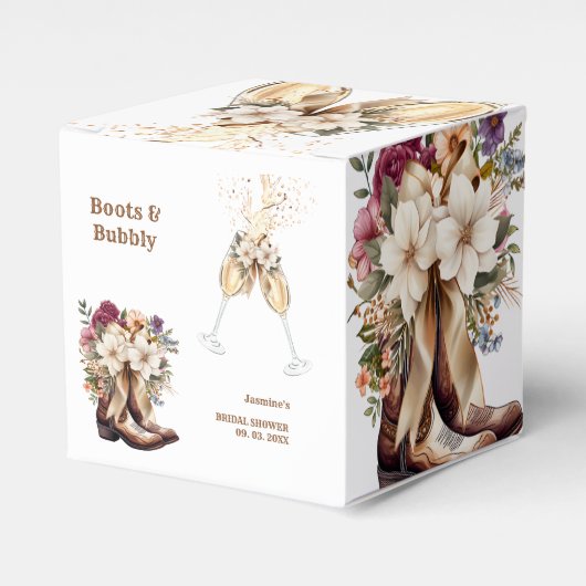 Elegante Boho Western Cowboy Bruiloftsfeest Bedankdoosjes (Voorkant Zijde)