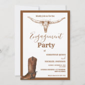 Elegante Boho Westerne Cowboy Engagement Party Kaart (Voorkant)