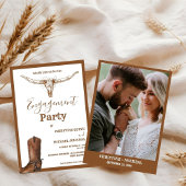 Elegante Boho Westerne Cowboy Engagement Party Kaart