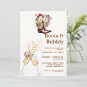 Elegante Boho Westerne Cowboy Engagement Party Kaart (Staand voorkant)