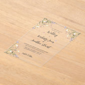 Elegante Boho Whimsical wilde bloemen bruiloft Acryl Uitnodigingen (Laagn)