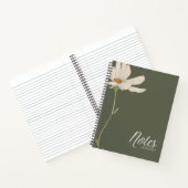 Elegante Boho White Flower Minimal Notitieboek (Binnen)