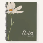 Elegante Boho White Flower Minimal Notitieboek (Voorkant)