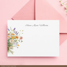 Elegante Boho-wildbloem-notitiekaart