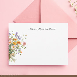 Elegante Boho-wildbloem-notitiekaart Notitiekaartje