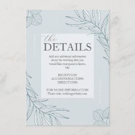 Elegante Boho-wildbloemdetails sluitingskaart Informatiekaartje