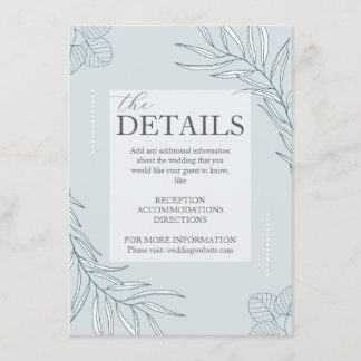 Elegante Boho-wildbloemdetails sluitingskaart Informatiekaartje