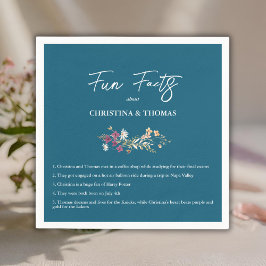 Elegante Boho Wildbloemen Blauwe Leuke Feiten Brui Servet
