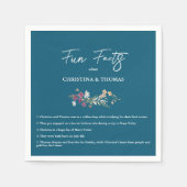 Elegante Boho Wildbloemen Blauwe Leuke Feiten Brui Servet (Voorkant)