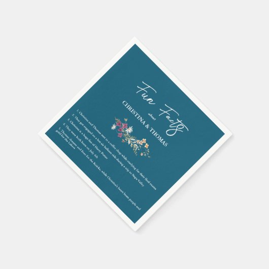 Elegante Boho Wildbloemen Blauwe Leuke Feiten Brui Servet (Hoek)