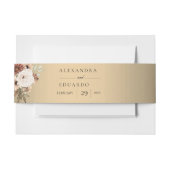 Elegante Boho Wildbloemen Gouden Bruiloft Uitnodigingen Wikkel (Voorkant Voorbeeld)