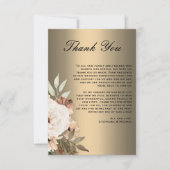 Elegante Boho Wildbloemen op Goud Dank u Bedankkaart (Voorkant)