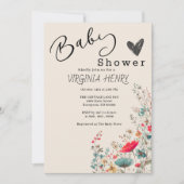 Elegante Boho Wilde Bloem Baby Shower Kaart (Voorkant)