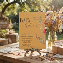 Elegante Boho Wilde Bloem Baby Shower