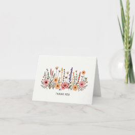 Elegante Boho Wilde Bloem Bedankkaart