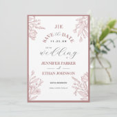 Elegante Boho Wilde Bloem Botanische Foto Bruiloft Save The Date (Staand voorkant)