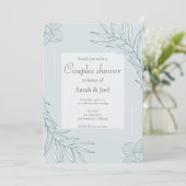 Elegante Boho Wilde Bloem Bruidspaar Borrel Kaart (Staand voorkant)